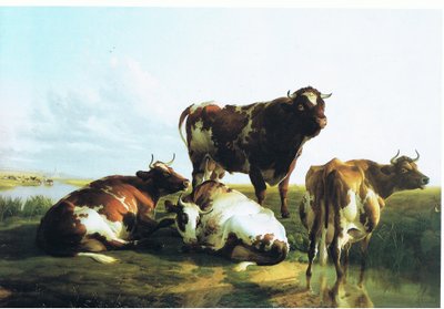 On a dairy farm by Thomas Sidney Cooper